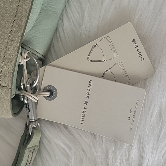 Lucky Brand Lyia leather crossbody bag in seagrass color NEW - Picture 6 of 15